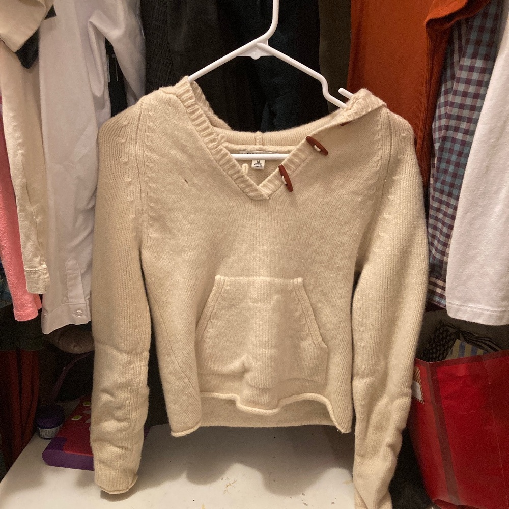 Hooded beige sweater